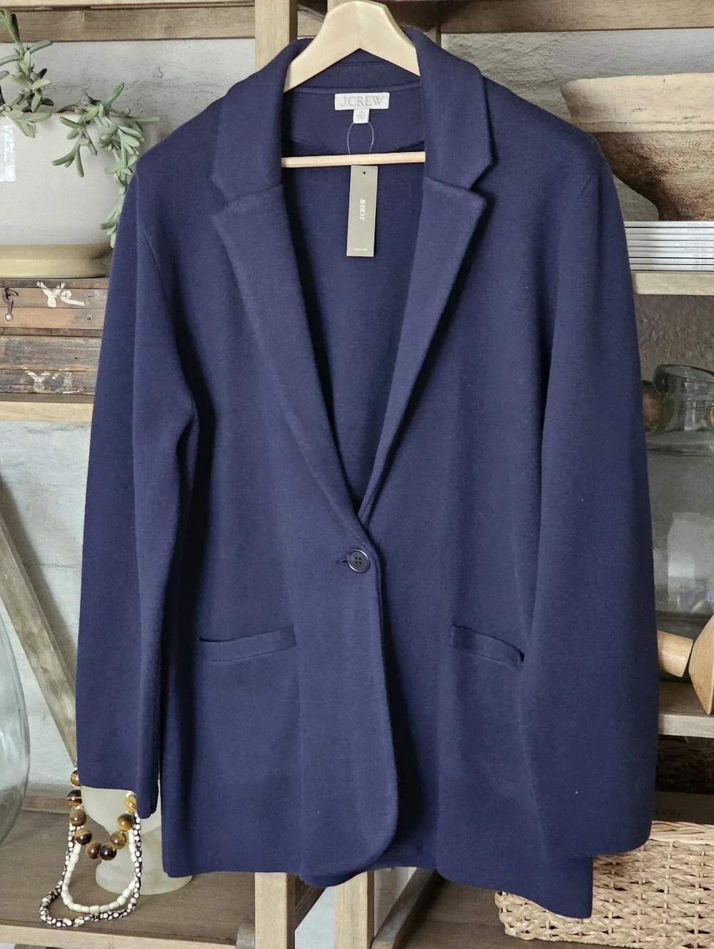 J.CREW Sweater-blazer Navy Sz XL NWT
